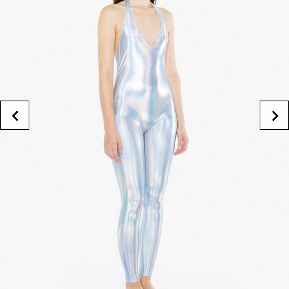 American Apparel Metalic Halter Catsuit size S